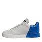 Dolce & Gabbana White Blue Logo Portofino Sneakers Shoes