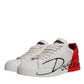 Dolce & Gabbana White Red Logo Portofino Sneakers Shoes