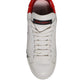 Dolce & Gabbana White Red Logo Portofino Sneakers Shoes