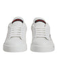 Dolce & Gabbana White Red Logo Portofino Sneakers Shoes