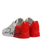 Dolce & Gabbana White Red Logo Portofino Sneakers Shoes
