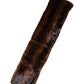 Dolce & Gabbana Black Brown Stripe Fur Shawl Wrap Scarf
