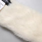 Dolce & Gabbana White Mink Fur Collar Women Neck Wrap Scarf