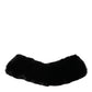Dolce & Gabbana Black Lamb Fur Collar Women Neck Wrap Scarf
