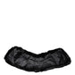 Dolce & Gabbana Black Lamb Fur Collar Women Neck Wrap Scarf