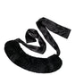 Dolce & Gabbana Black Lamb Fur Women Neck Warmer Winter Scarf