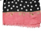 Dolce & Gabbana Black White Polka Dots Fringes Wrap Scarf