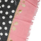 Dolce & Gabbana Black White Polka Dots Fringes Wrap Scarf