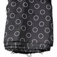 Dolce & Gabbana Black Circles Silk Fringes Shawl Wrap Scarf