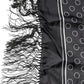 Dolce & Gabbana Black Circles Silk Fringes Shawl Wrap Scarf
