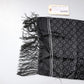 Dolce & Gabbana Black Circles Silk Fringes Shawl Wrap Scarf