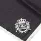 Dolce & Gabbana Black Crown Logo Square Handkerchief Scarf