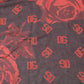 Dolce & Gabbana Black Red Floral Modal Wrap Shawl Scarf