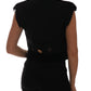 Dolce & Gabbana Black Embellished Floral Military Jacket Vest