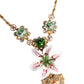 Dolce & Gabbana Gold Brass Lily Crystal Sacred Heart Pendant Necklace