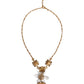 Dolce & Gabbana Gold Brass Lily Crystal Sacred Heart Pendant Necklace