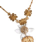 Dolce & Gabbana Gold Brass Lily Crystal Sacred Heart Pendant Necklace