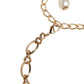 Dolce & Gabbana Gold Brass Pietre Oval Crystal Embellished Necklace