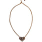Dolce & Gabbana Gold Brass Cuore Heart Rose Crystal Embellished Necklace