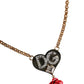 Dolce & Gabbana Gold Brass Cuore Heart Rose Crystal Embellished Necklace