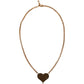 Dolce & Gabbana Gold Brass Cuore Heart Rose Crystal Embellished Necklace