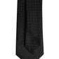 Dolce & Gabbana Black Patterned Silk Adjustable Necktie Tie