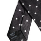 Dolce & Gabbana Black Polka Dots Silk Adjustable Necktie Tie