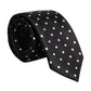 Dolce & Gabbana Black Polka Dots Silk Adjustable Necktie Tie