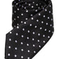 Dolce & Gabbana Black Polka Dots Silk Adjustable Necktie Tie