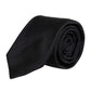 Dolce & Gabbana Black Solid Silk Adjustable Necktie Tie
