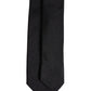 Dolce & Gabbana Black Solid Silk Adjustable Necktie Tie