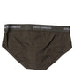 Dolce & Gabbana Gray Cotton Men Mid Slip Brief Underwear