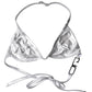 Dolce & Gabbana Silver Logo Halter Beachwear Bikini Top Swimwear