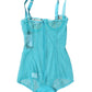 Dolce & Gabbana Blue Tulle Balconette Bra Bodysuit Underwear