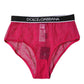 Dolce & Gabbana Fuchsia Tulle Nylon Mid Waist Panty Underwear