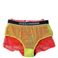Dolce & Gabbana Red Yellow Tulle Mid Waist Panty Underwear