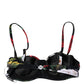 Dolce & Gabbana Black Floral Print Nylon Balconcino Bra Underwear