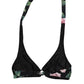 Dolce & Gabbana Black Lily Halter Beachwear Bikini Top Swimwear