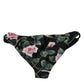 Dolce & Gabbana Black Rose Print Swimwear Bottom Beachwear Bikini