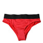 Dolce & Gabbana Red Nylon Stretch Mid Waist Panty Underwear