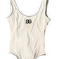 Dolce & Gabbana White Black Logo One Piece Beachwear Swimwear