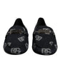Dolce & Gabbana Black Logo Cotton Loafers Formal Dress Shoes