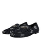 Dolce & Gabbana Black Logo Cotton Loafers Formal Dress Shoes
