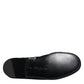 Dolce & Gabbana Black Logo Cotton Loafers Formal Dress Shoes