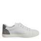 Dolce & Gabbana White Suede Leather Low Top Sneakers Shoes
