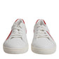 Dolce & Gabbana White Suede Leather Low Top Sneakers Shoes
