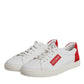 Dolce & Gabbana White Suede Leather Low Top Sneakers Shoes