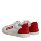 Dolce & Gabbana White Suede Leather Low Top Sneakers Shoes