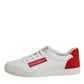 Dolce & Gabbana White Suede Leather Low Top Sneakers Shoes
