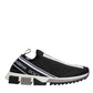 Dolce & Gabbana Black White Slip On Sorrento Sneakers Shoes
